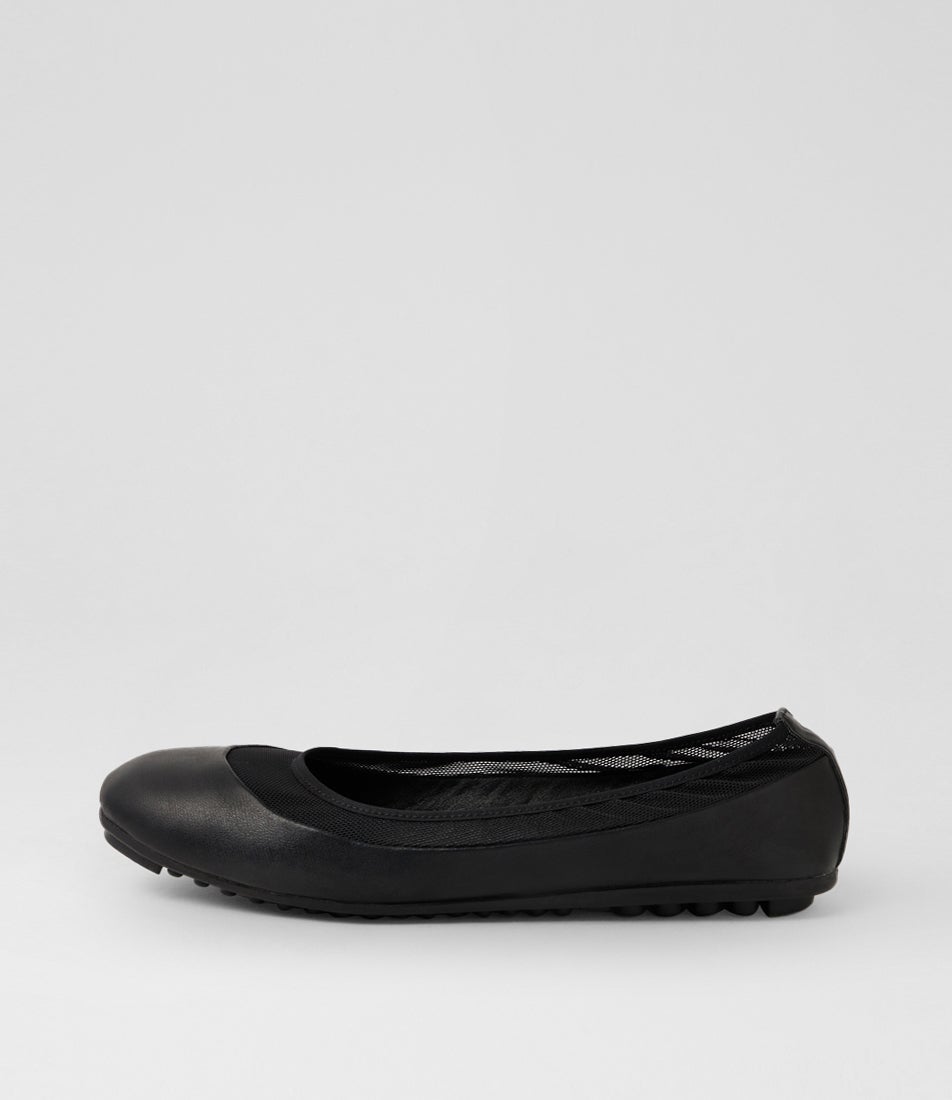 Cantin Black Mesh Flat Shoes