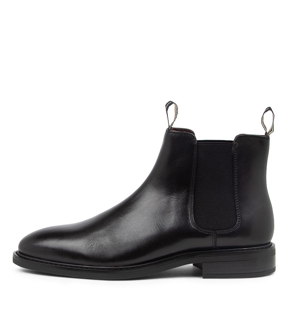 Gaucho Black Leather Ankle Boots