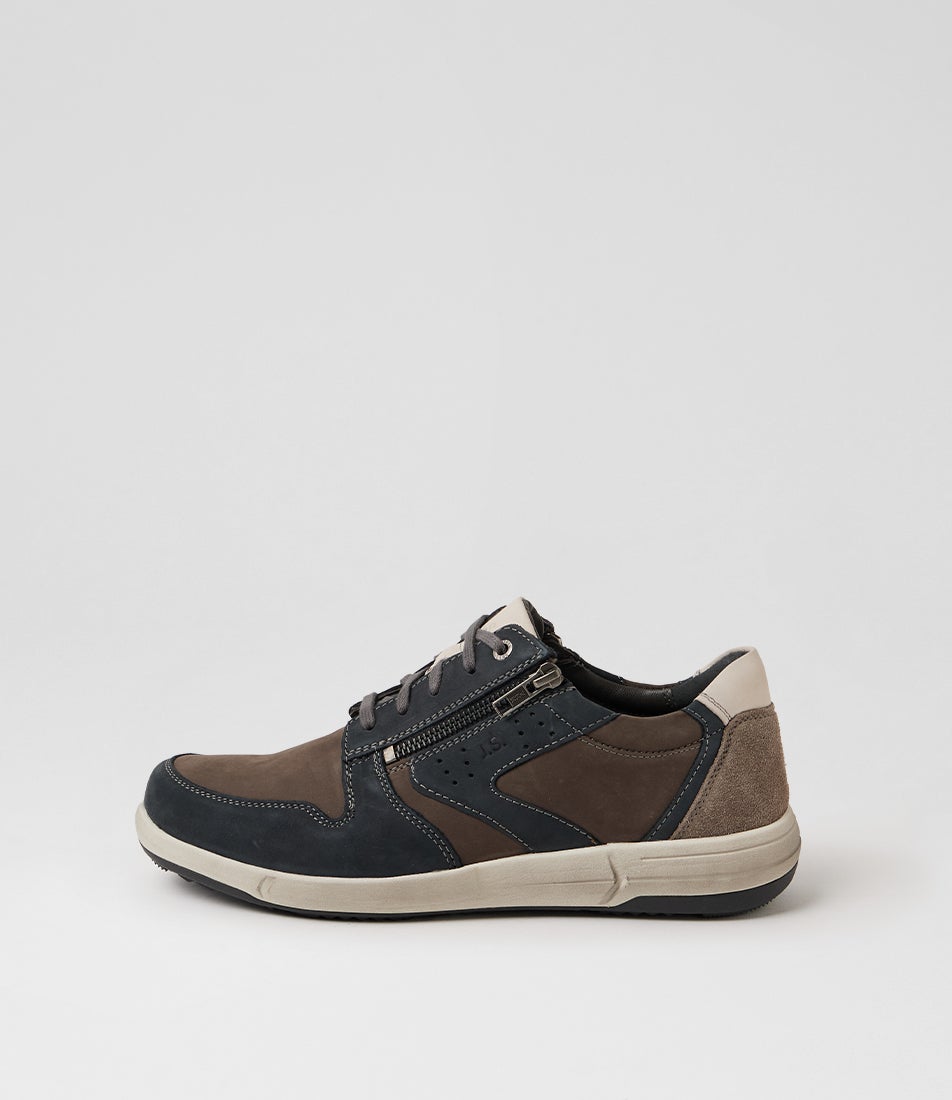 Enrico 20 Asphalt Multi Nubuck Leather Lace Up Flats