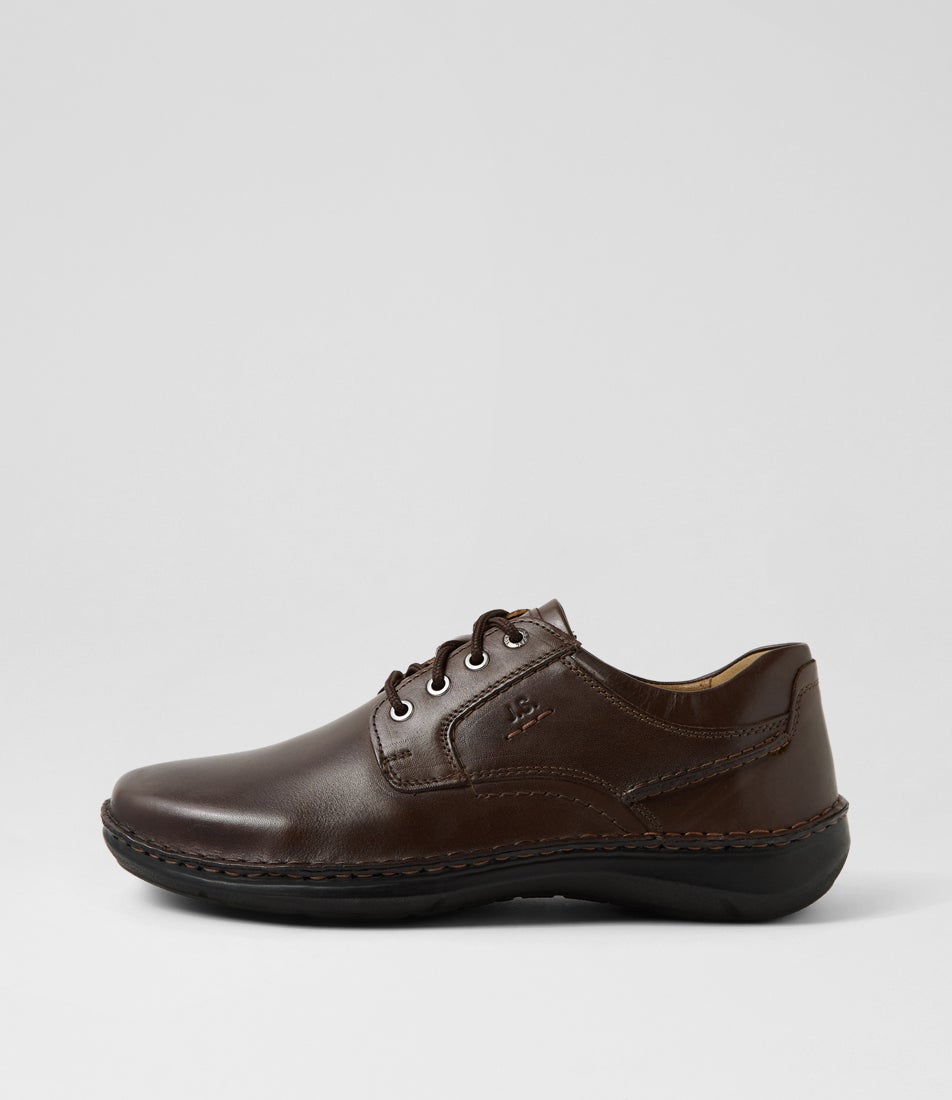 New Anvers 06 Tabak Leather Lace Up Flats