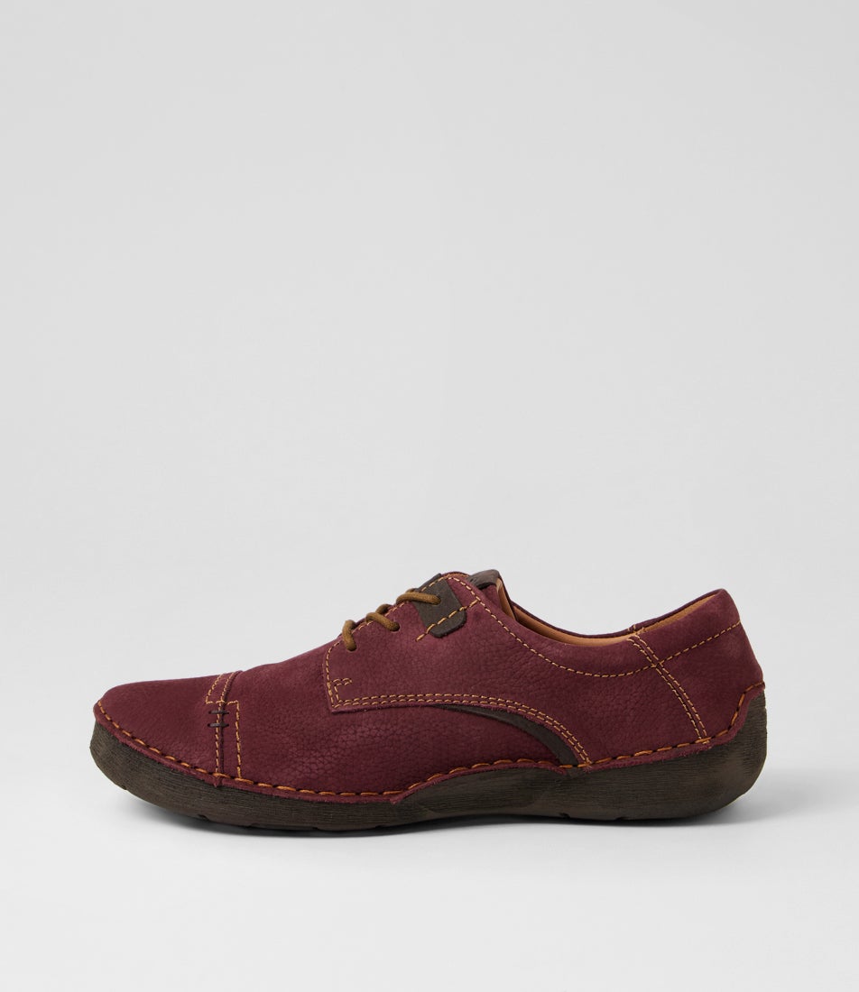 Fergey 41 Plum Kombi Leather Lace Up Flats Fergey 41 Plum Kombi Leather Lace Up Flats