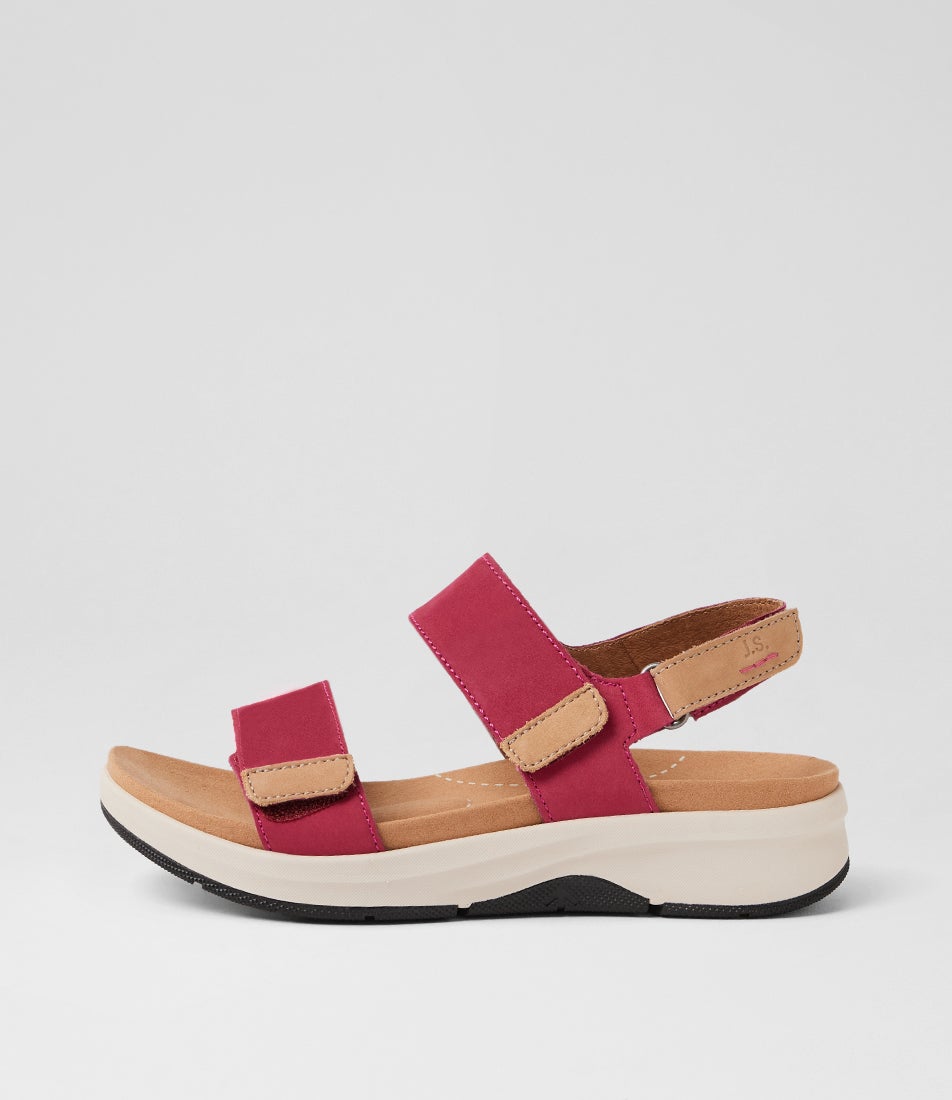 Estelle 04 Pink Kombi Suede Sandals