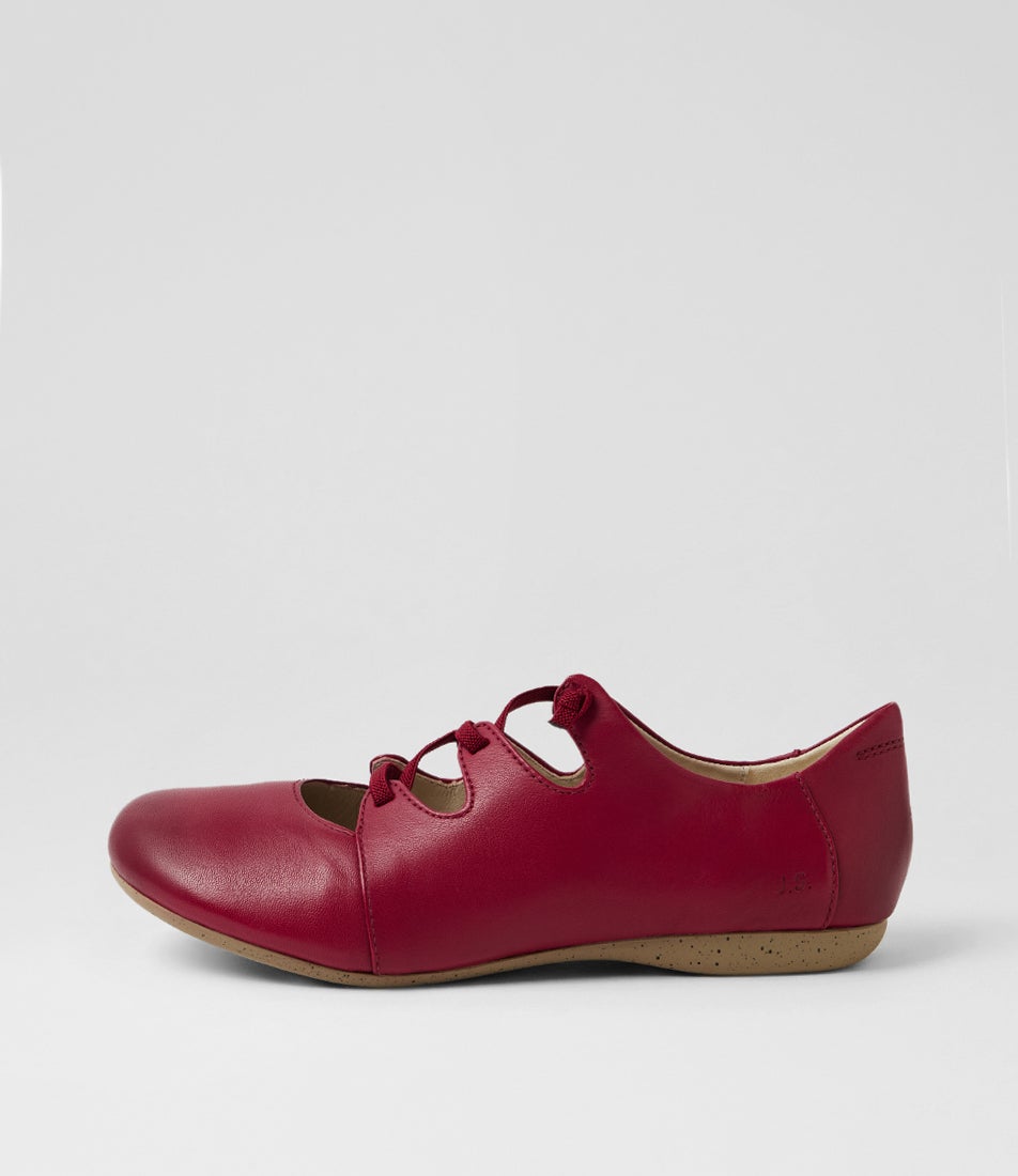 Fiona 04 Berry Leather Lace Up Flats Fiona 04 Berry Leather Lace Up Flats