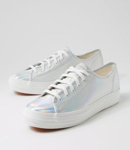 TRIPLE KICK SILVER HOLOGRAM LEATHER