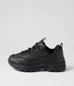 SCOOT JNR E LACE LX BLACK LEATHER