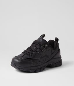 SCOOT JNR E LACE LX BLACK LEATHER