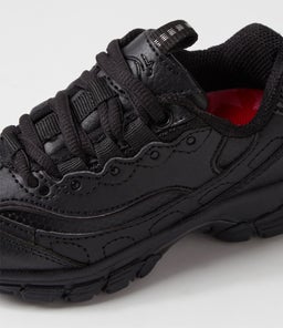 SCOOT JNR E LACE LX BLACK LEATHER
