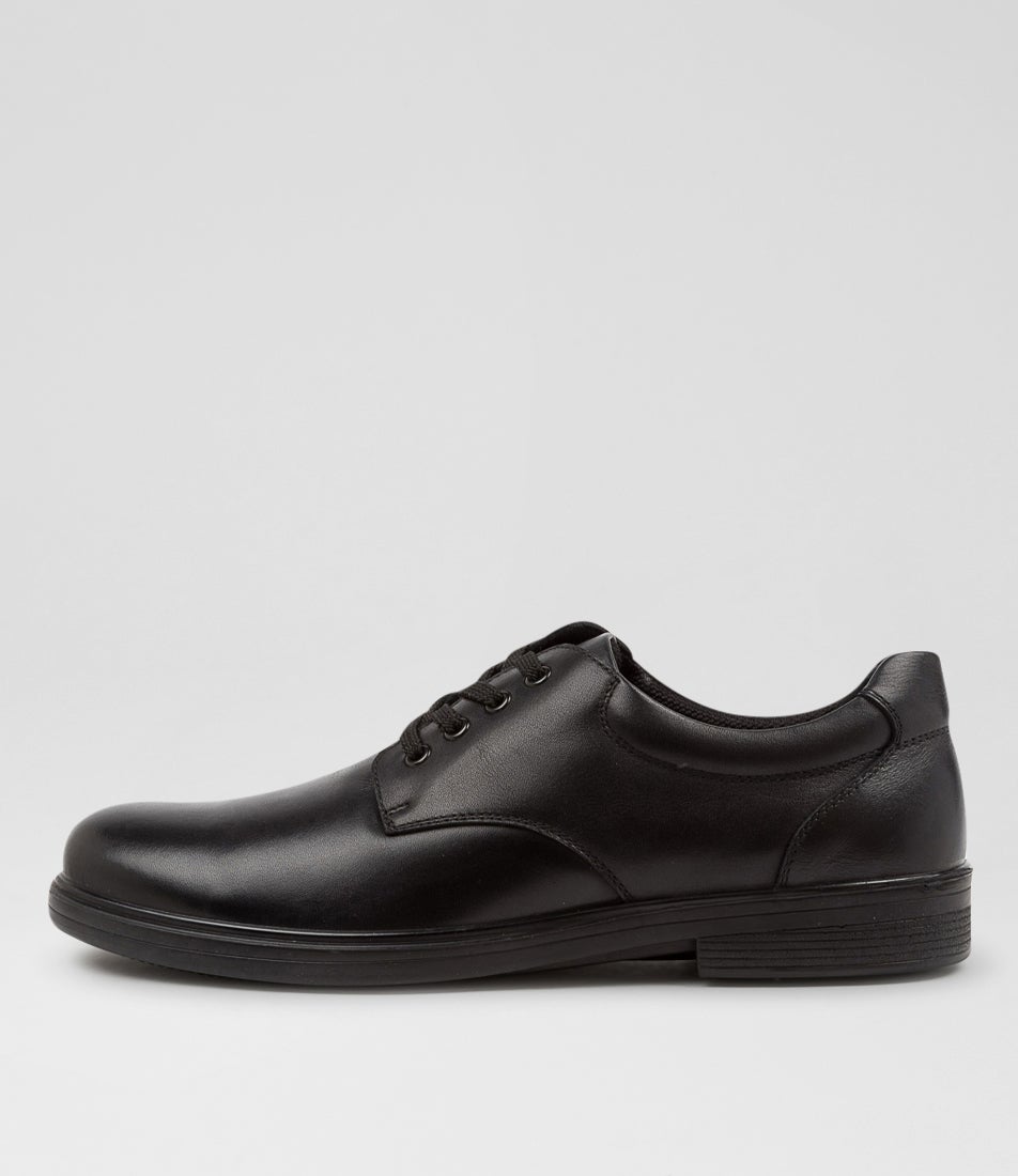 Darcy Senior E Black Leather Lace Up Shoes