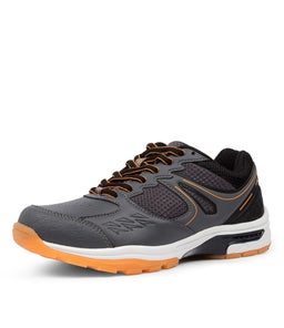 POWER JNR LACE LX GREY BLACK ORANGE LEATHER SMOOTH