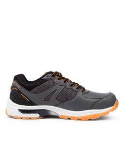 POWER JNR LACE LX GREY BLACK ORANGE LEATHER SMOOTH
