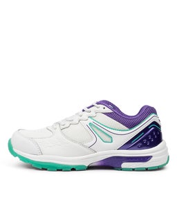 POWER JNR LACE LX WHITE PURPLE TEAL LEATHER SMOOTH