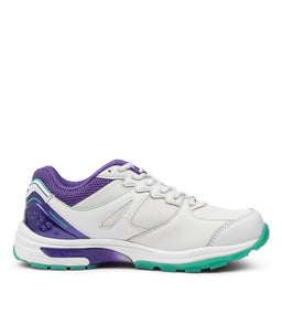 POWER JNR LACE LX WHITE PURPLE TEAL LEATHER SMOOTH