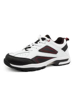 ECHO JNR LACE LX WHITE BLACK RED LEATHER SMOOTH