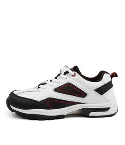 ECHO JNR LACE LX WHITE BLACK RED LEATHER SMOOTH