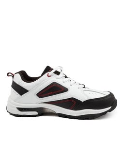 ECHO JNR LACE LX WHITE BLACK RED LEATHER SMOOTH
