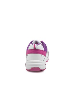 ECHO JNR LACE LX WHITE PURPLE PINK LEATHER SMOOTH