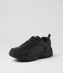 ELITE JNR E LACE LX BLACK LEATHER