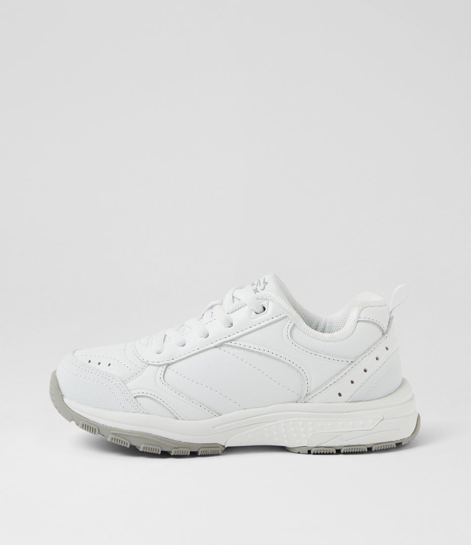 Elite Jnr E Lace White Leather Sneakers