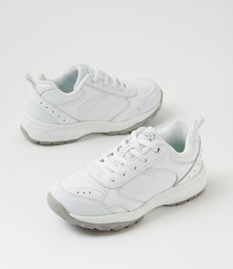 ELITE JNR E LACE LX WHITE LEATHER