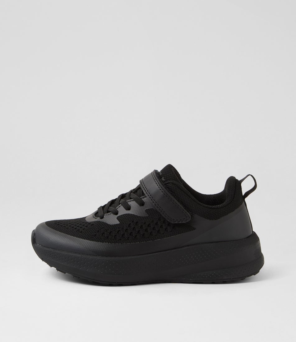 Burst Junior B Adjustable Black Knit Sneakers Burst Junior B Adjustable Black Knit Sneakers