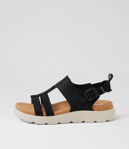 Fleur Backstrap Black Leather Sandals Fleur Backstrap Black Leather Sandals