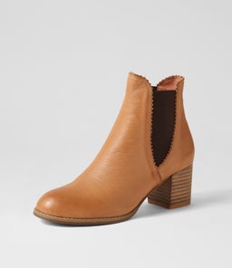 BELLE DK TAN CHOC LEATHER ELASTIC