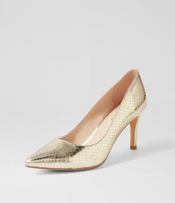 BERRI PALE GOLD MIRROR LEATHER