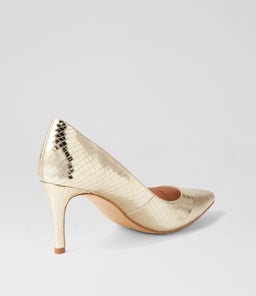 BERRI PALE GOLD MIRROR LEATHER