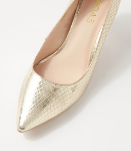 BERRI PALE GOLD MIRROR LEATHER