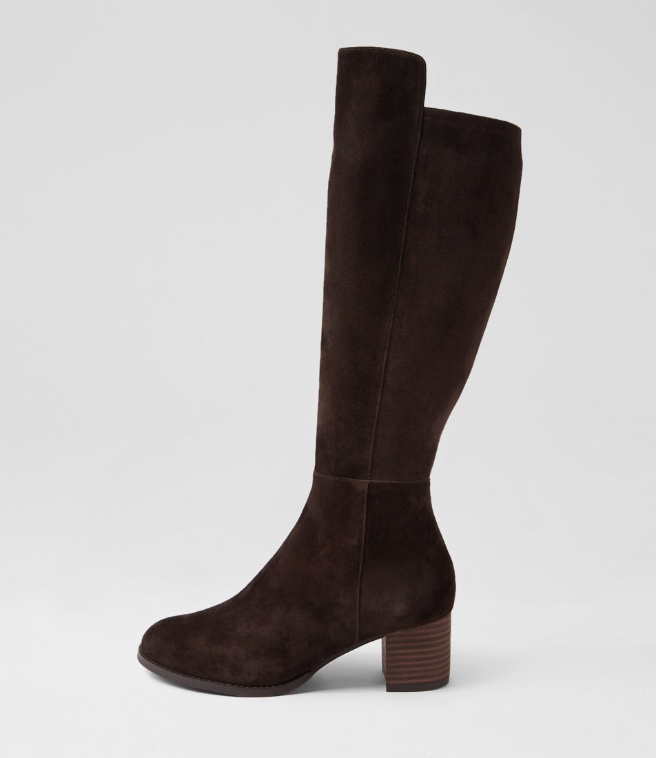 Settin Choc Suede Knee High Boots Settin Choc Suede Knee High Boots