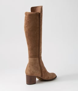SETTIN LT CHOC CHOC HEEL SUEDE STRETCH MICROSUEDE
