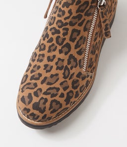 OLISE CAMEL LEOPARD BLACK SOLE SUEDE