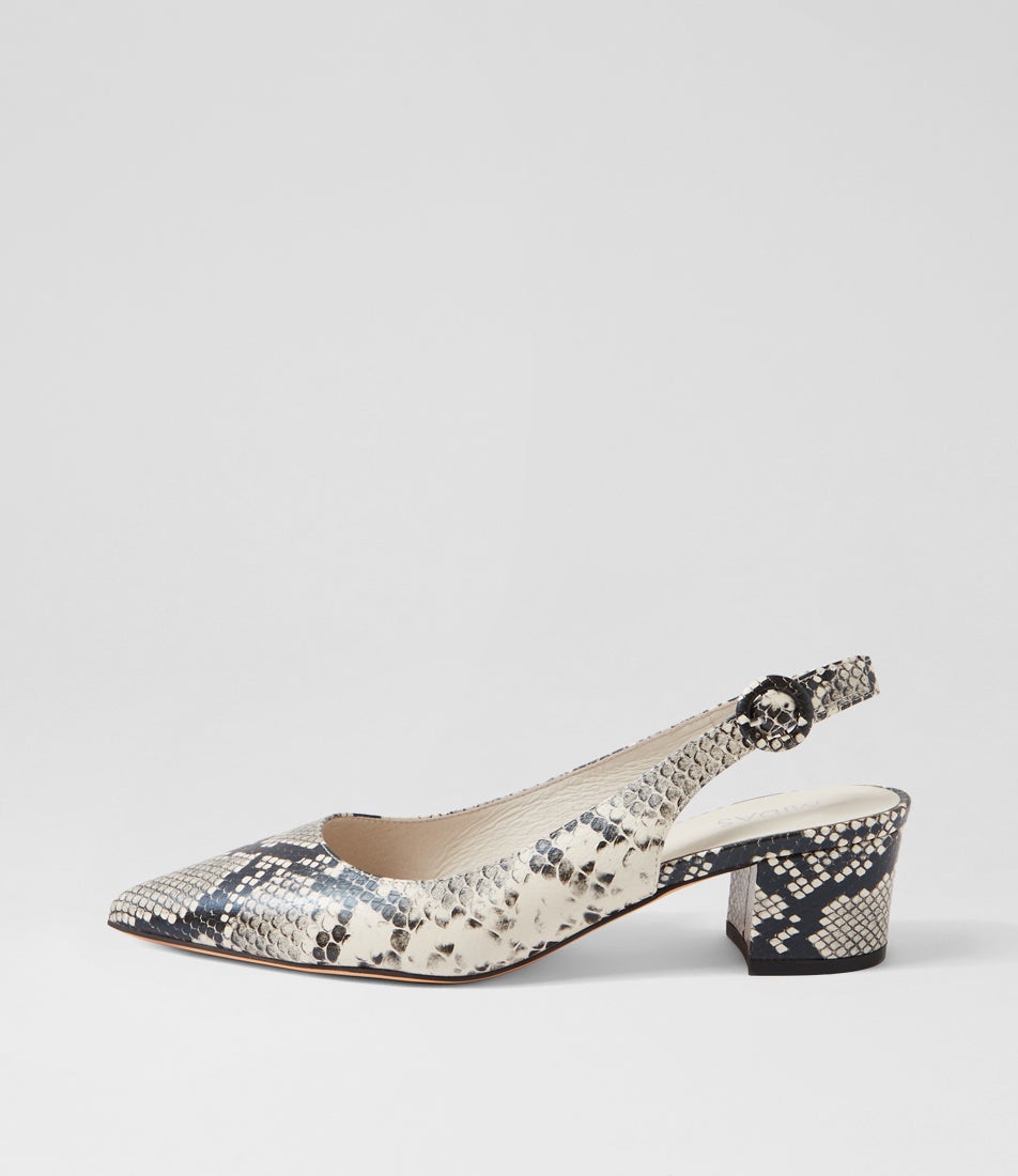 Amali Black Beige Snake Pump Heels Amali Black Beige Snake Pump Heels
