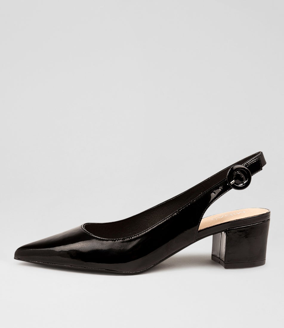 Amali Black Patent Leather Pump Heels