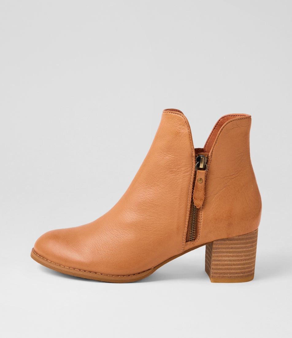 Shaine Dark Tan Leather Ankle Boots Shaine Dark Tan Leather Ankle Boots