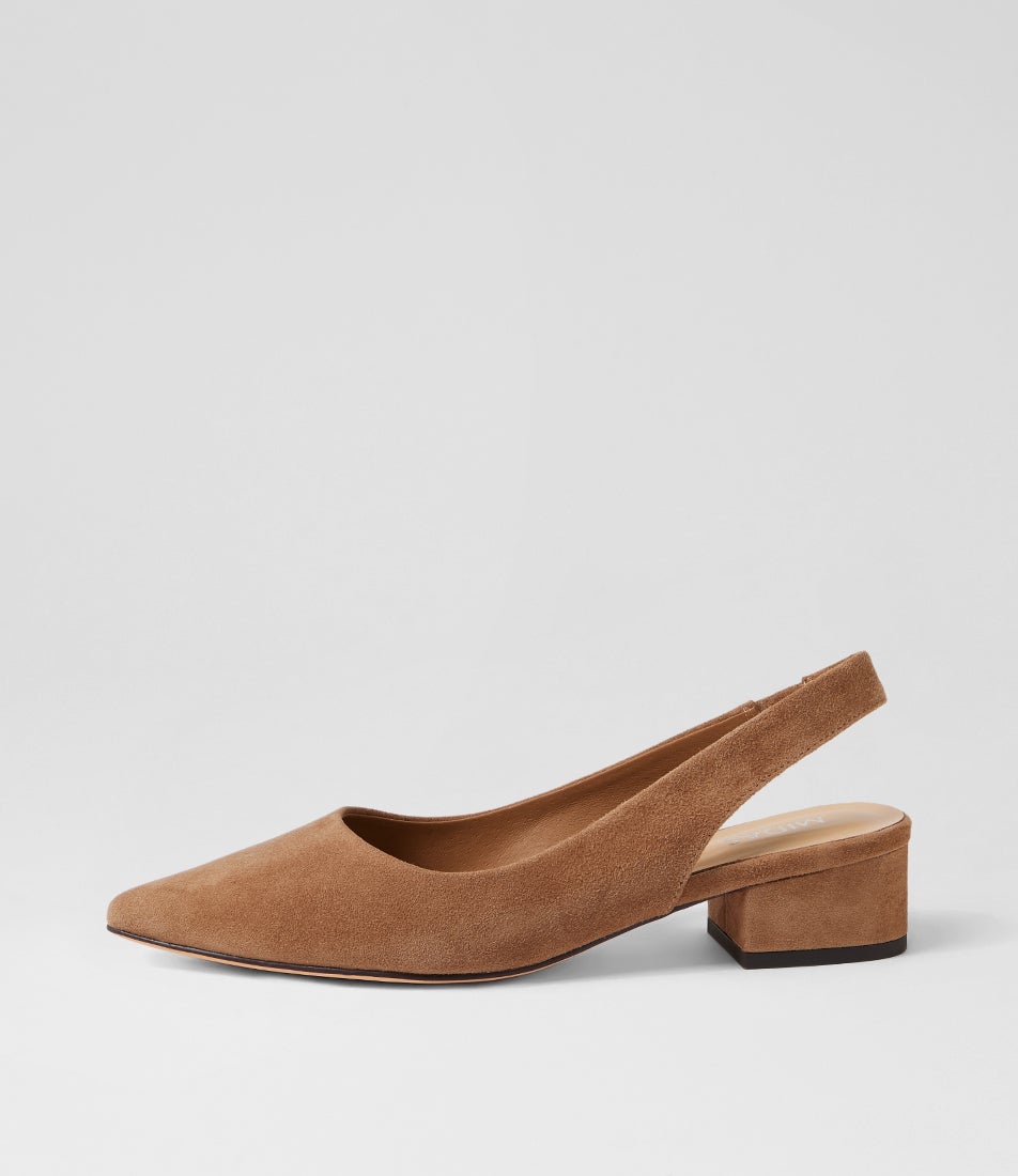 Thelma Light Choc Suede Heels
