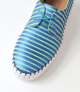 BROOKS MI BLUE&EMERALD STRIPE LEATHER
