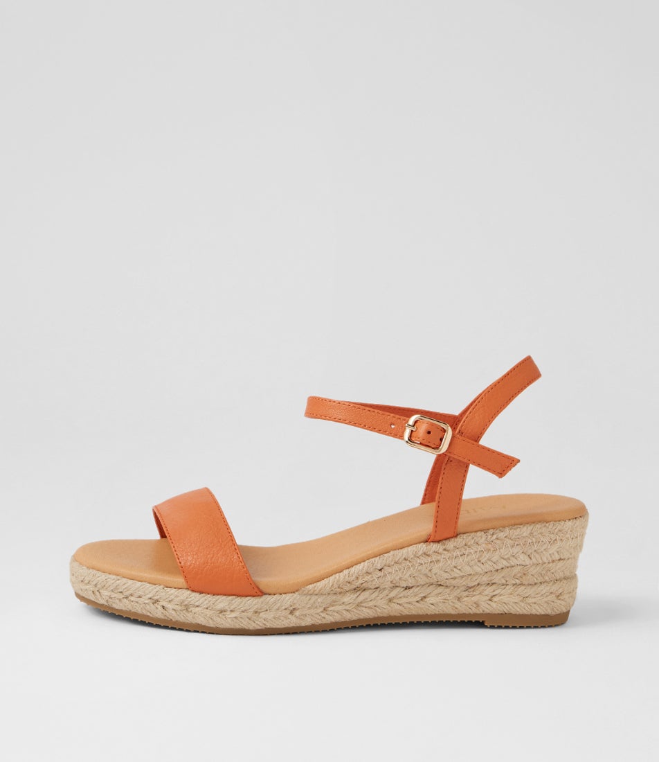Sofi Orange Leather Wedges Sofi Orange Leather Wedges