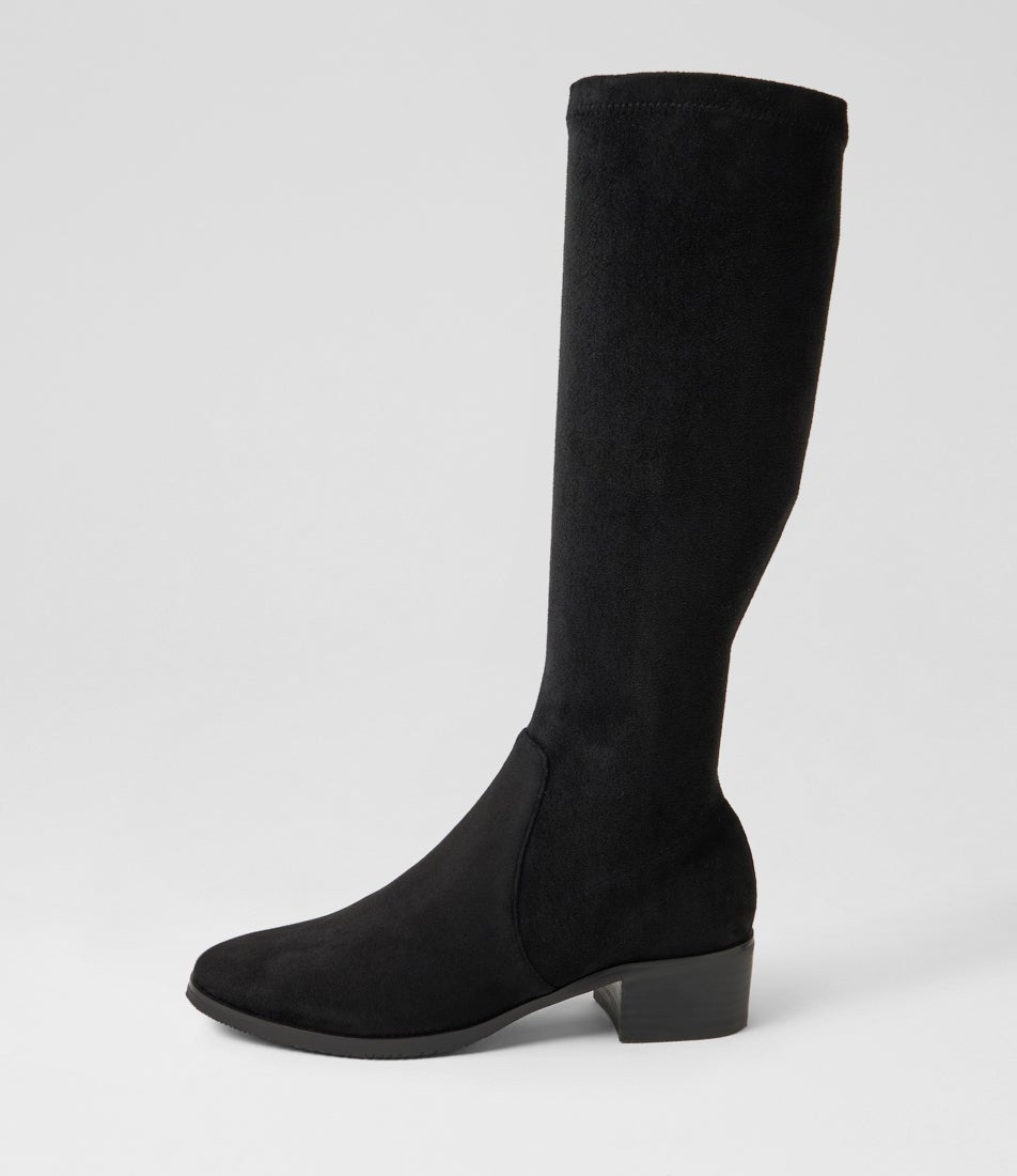 Tenley Black Microsuede Knee High Boots Tenley Black Microsuede Knee High Boots