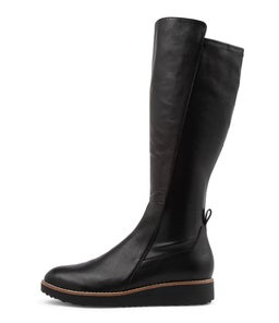 OLEVE MI BLACK BLACK SOLE LEATHER STRETCH SMOOTH