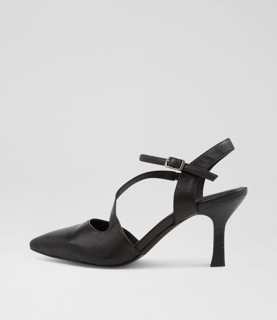 Lucca Black Leather Pump Heels Lucca Black Leather Pump Heels