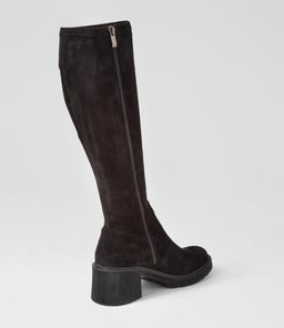 ZARAH MI BLACK STRETCH MICROSUEDE