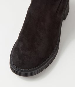ZARAH MI BLACK STRETCH MICROSUEDE