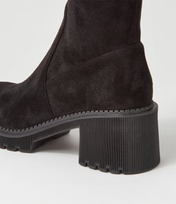 ZARAH MI BLACK STRETCH MICROSUEDE
