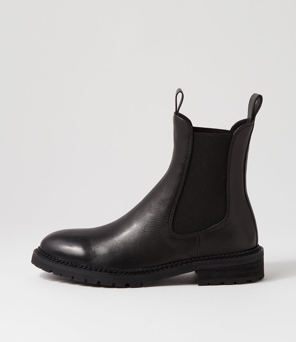 Rokkie Black Leather Chelsea Boots