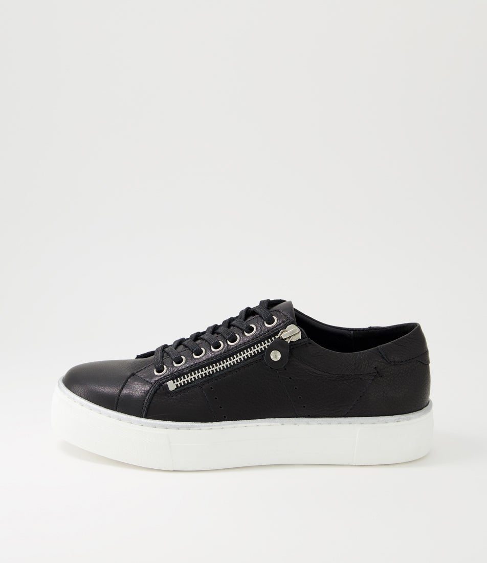 Feema Black White Leather Sneakers Feema Black White Leather Sneakers