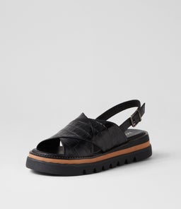 SASIER MI BLACK CROC LEATHER