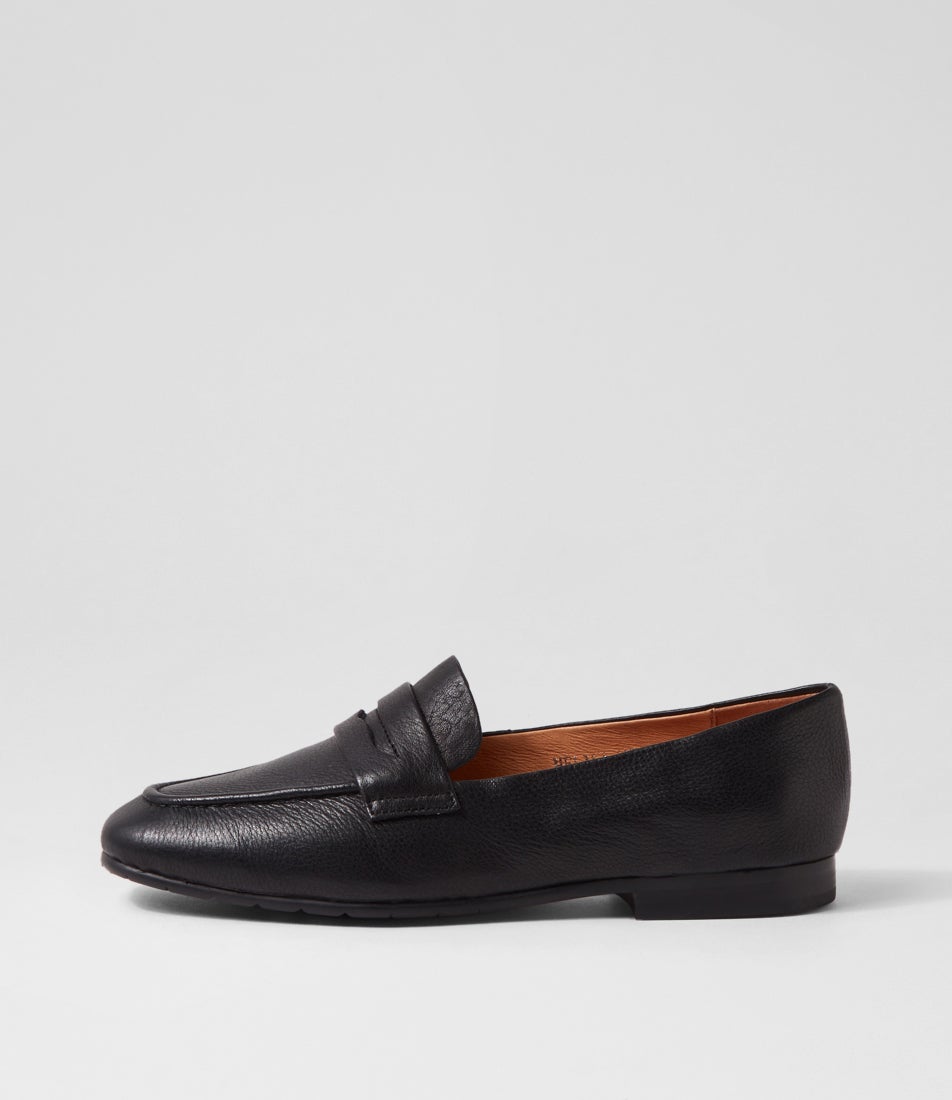 Melika Black Leather Loafers Melika Black Leather Loafers