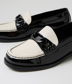 QUILM MI BLACK IVORY PATENT LEATHER