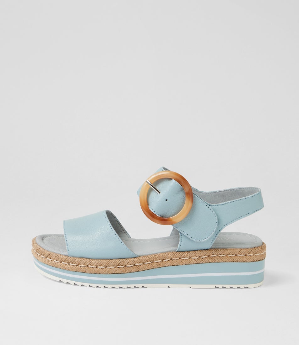 Aubbie Denim Leather Sandals